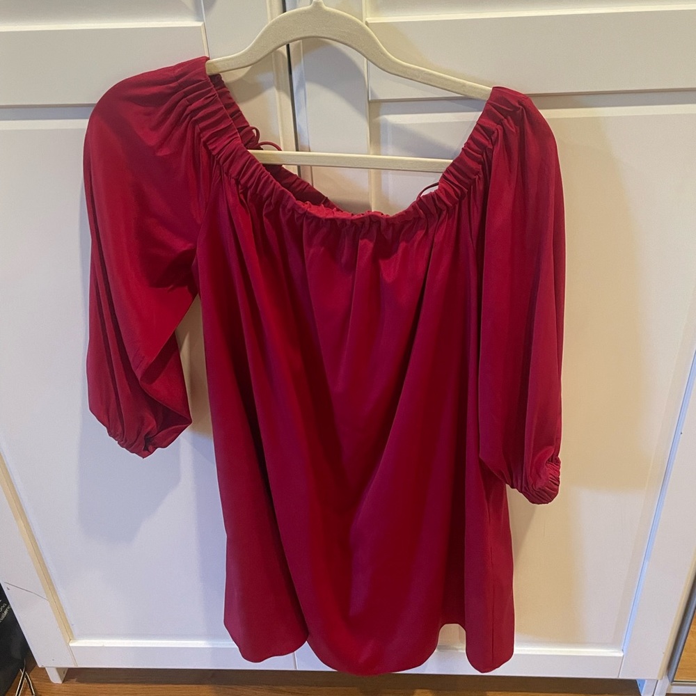 Alice and Olivia long sleeve off the shoulder mini dress